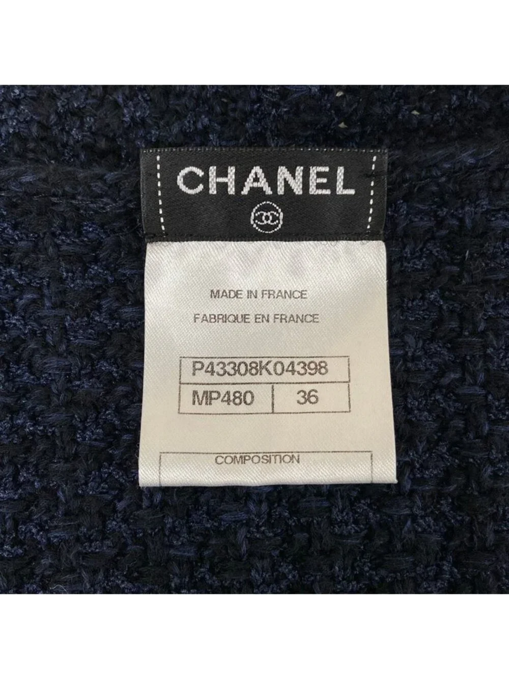 Chanel Cardigan 36 S Navy Spring Autumn Cotton Silk
